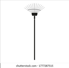 rake to collect gardening leaves. illustration for web and mobile design.