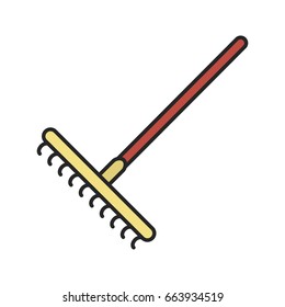 Rake color icon. Isolated vector illustration