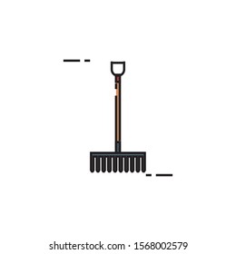 Rake design, Farm utensil nature rural farming harvest countryside and organic theme Vector illustration