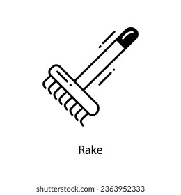 Rake doodle Icon Design illustration. Agriculture Symbol on White background EPS 10 File