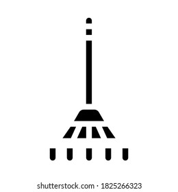 rake equipment glyph icon vector. rake equipment sign. isolated contour symbol black illustration