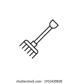 Rake Farm Symbol auf schwarzem Flachstil einzeln auf weißem Hintergrund 