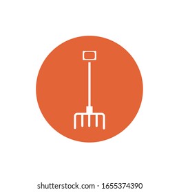 rake farm tool block style icon vector illustration design