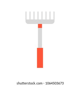 rake, farming equipment flat icon vector