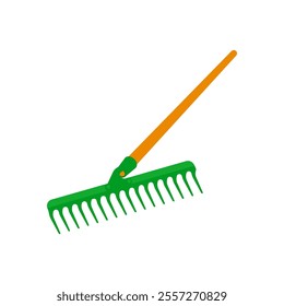 Rake, Farming Flat Vector Illustration