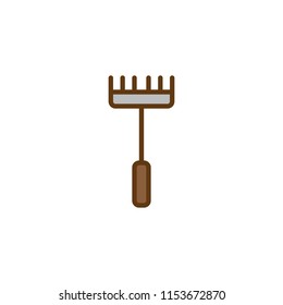 Rake filled outline icon, line vector sign, linear colorful pictogram isolated on white. Soil cultivating symbol, logo illustration. Pixel perfect vector graphics