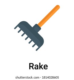 icono plano de rastrillo, diseño vectorial plano de jornada laboral