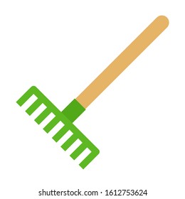rake flat vector color icon