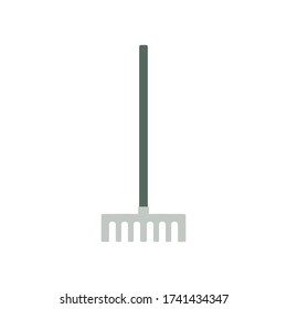 Rake flache Vektor Illustration.Gartenwerkzeug.