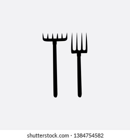 rake fork grass icon sign signifier vector