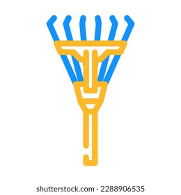 rake garden tool color icon vector. rake garden tool sign. isolated symbol illustration