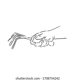 Ein Regengarten-Werkzeug. Handgezeichnete doodle Garten Vektorillustration Illustration. Einzeln auf Weiß. handgezeichnete Skizzengrafik der Vektorillustration