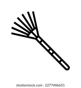 rake garden tool line icon vector. rake garden tool sign. isolated contour symbol black illustration