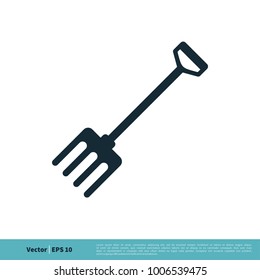 Rake Gardener Equipment Icon Vector Logo Template Illustration Design. Vector EPS 10.