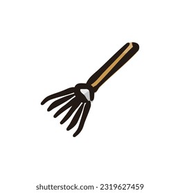 Rake - Gardening tool icon (Hand-drawn line, colored version)