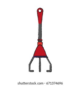 rake gardening tool icon image 