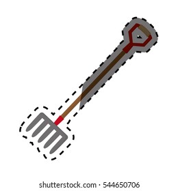 rake gardening tool icon vector illustration graphic design
