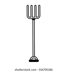 rake gardening tool icon vector illustration design