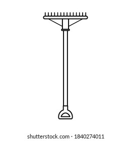 rake gardening tool line style icon vector illustration design