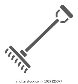 Rake glyph icon, farming and agriculture, garden tool sign vector graphics, a solid pattern on a white background, eps 10.