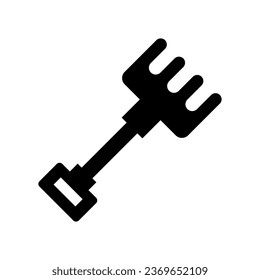 rake glyph icon illustration vector graphic. Simple element illustration vector graphic, suitable for app, websites, and presentations isolated on white background