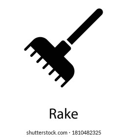 rake glyph icon, glyph vector design