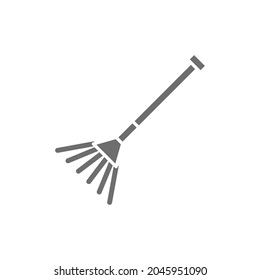 Rake grey icon. Isolated on white background