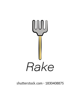 rake hand draw icon. Element of farming illustration icons. Signs and symbols can be used for web, logo, mobile app, UI, UX