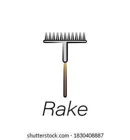rake hand draw icon. Element of farming illustration icons. Signs and symbols can be used for web, logo, mobile app, UI, UX