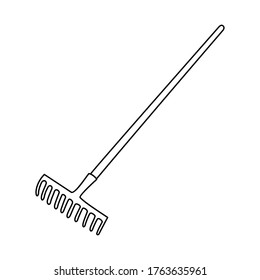 Rake. Hand drawn vector illustration in doodle style, isolated on a white background.