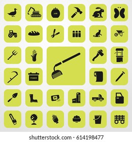 rake icon. agriculture set. vector sign symbol on white background