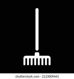 icono de rastrillo, negro y blanco, ilustración vectorial