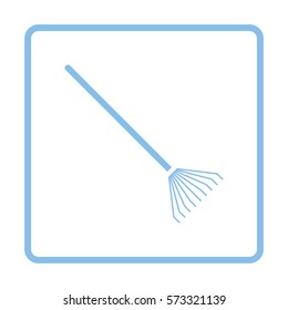 Rake icon. Blue frame design. Vector illustration.