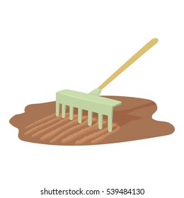 Rake icon. Cartoon illustration of rake vector icon for web design