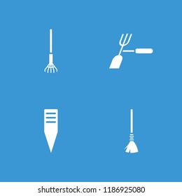 Rake icon. collection of 4 rake filled icons such as . editable rake icons for web and mobile.