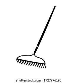 Rake icon. Garden rake Agriculture tool. Ground Cultivator. Housekeeping equipment. Vector illustration