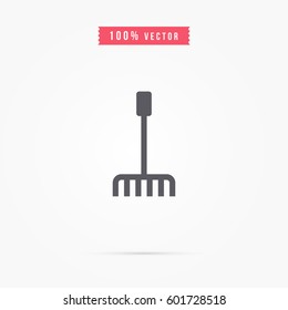 Rake icon. gardening tool