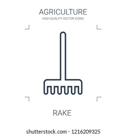 rake icon. high quality line rake icon on white background. from agriculture collection flat trendy vector rake symbol. use for web and mobile