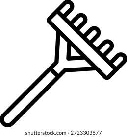 desenho de ilustração de ícone do rake com contorno, isso não é feito a partir de qualquer geração de AI