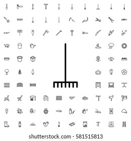 rake icon illustration isolated vector sign symbol. Gardening icons set.