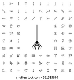 rake icon illustration isolated vector sign symbol. Gardening icons set.