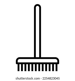 Rake icon line isolated on white background. Black flat thin icon on modern outline style. Linear symbol and editable stroke. Simple and pixel perfect stroke vector illustration