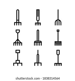 Rake-Symbol oder Logo einzeln auf Zeichen, Vektorgrafik - Kollektion von hochwertigen, schwarzen Vektorsymbol
