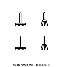 Rake Icon Logo Vector Symbol. Pitchfork Icon