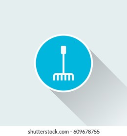 Rake icon with long shadow
