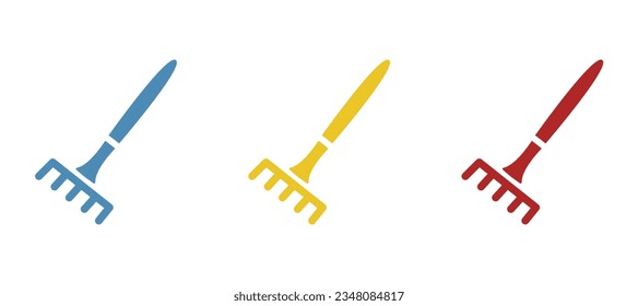 rake icon on a white background, vector illustration