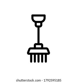Rake icon outline vector. isolated on white background