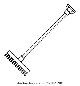 Rake icon. Outline rake vector icon for web design isolated on white background