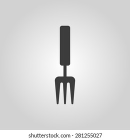 The rake icon. Raking symbol. Flat Vector illustration