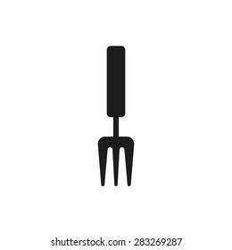 The rake icon. Raking symbol. Flat Vector illustration